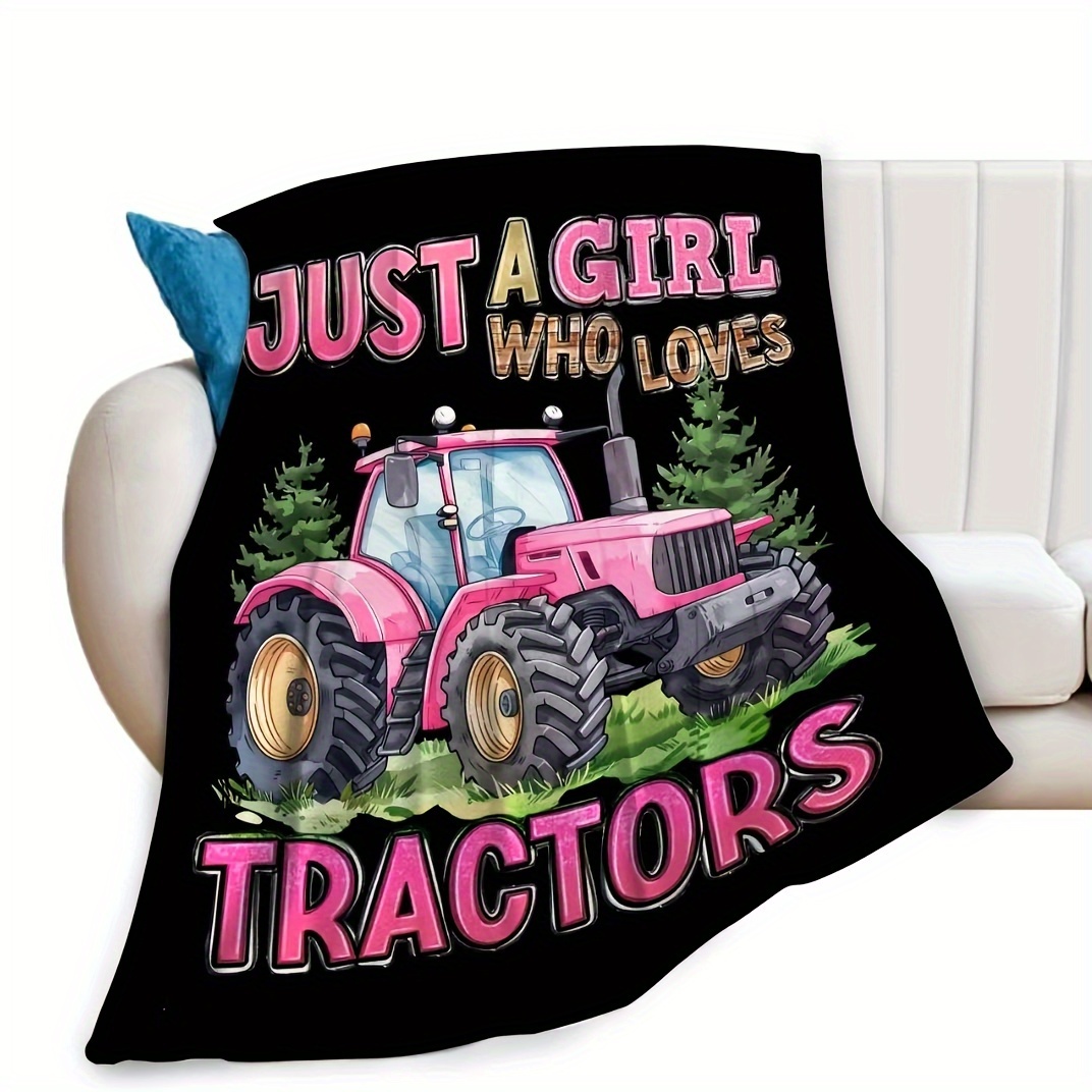 Agriculture Farming Cartoon - Selimut Lembut Super untuk Pecinta Traktor,