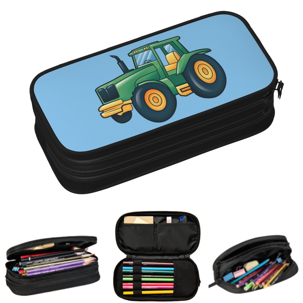 Agriculture Farming Cartoon - Kotak Pensil Kartun Traktor Pertanian Di